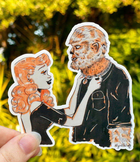 Romantic Wolfman Sticker