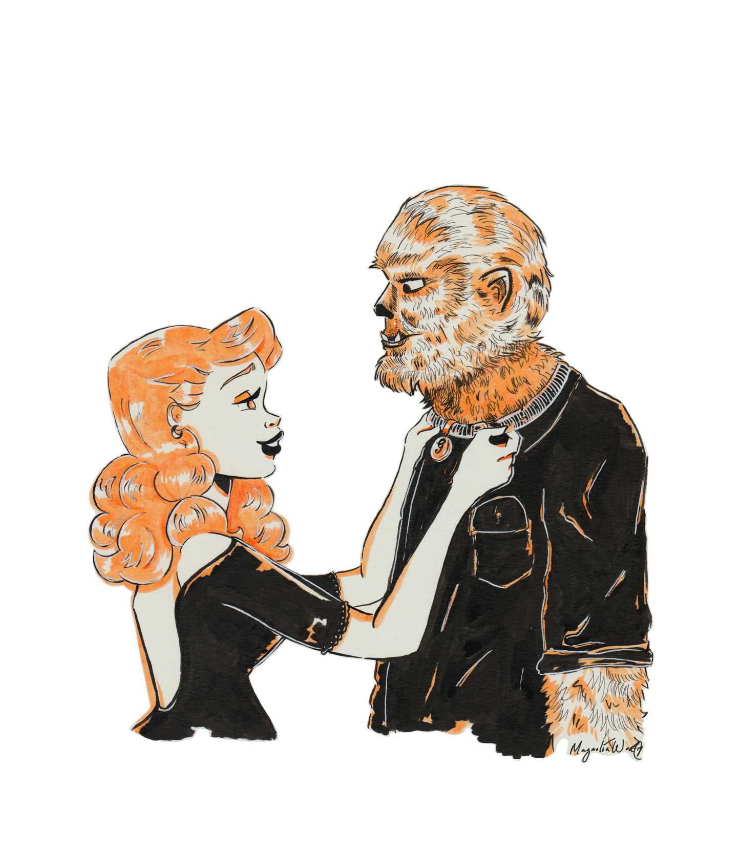 Romantic Wolfman Sticker