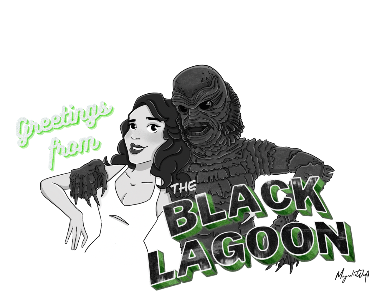 5 x 7 Art Print - Creature from the Black Lagoon